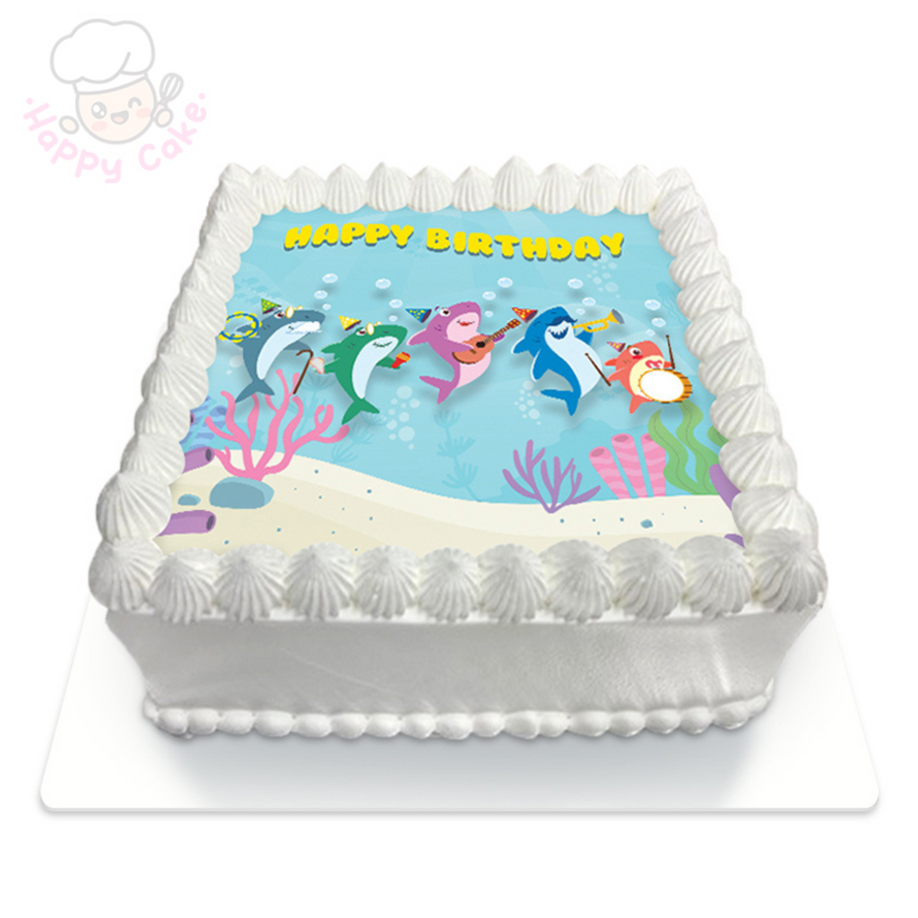 children birthday cake baby shark white
