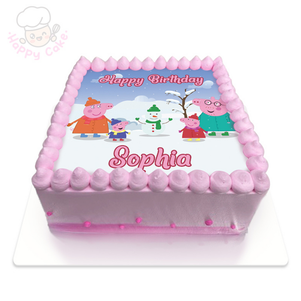 peppa children birthday cake pink