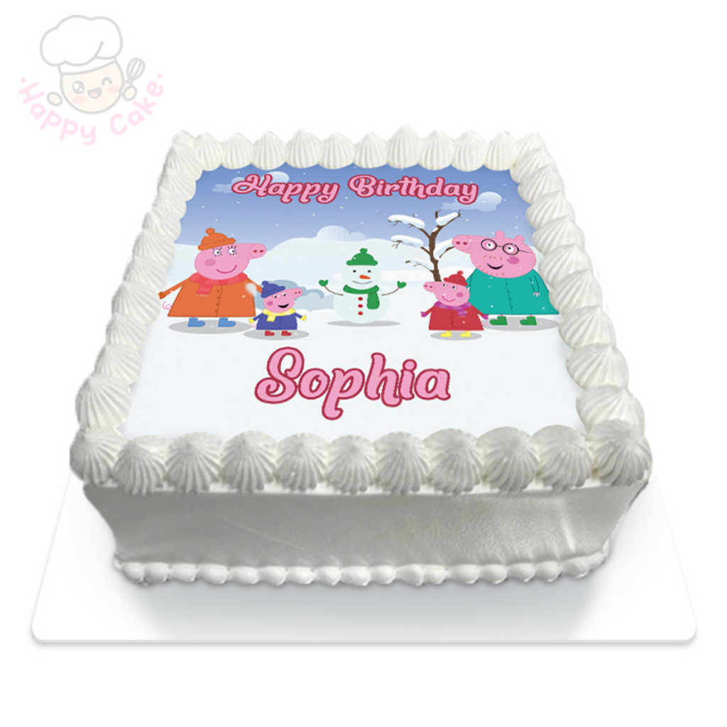 peppa children birthday cake white