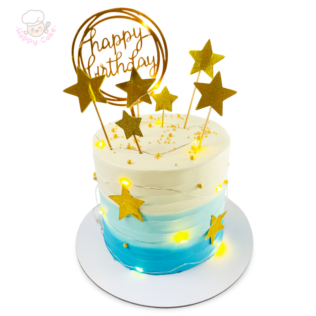 ombre birthday cake with stars