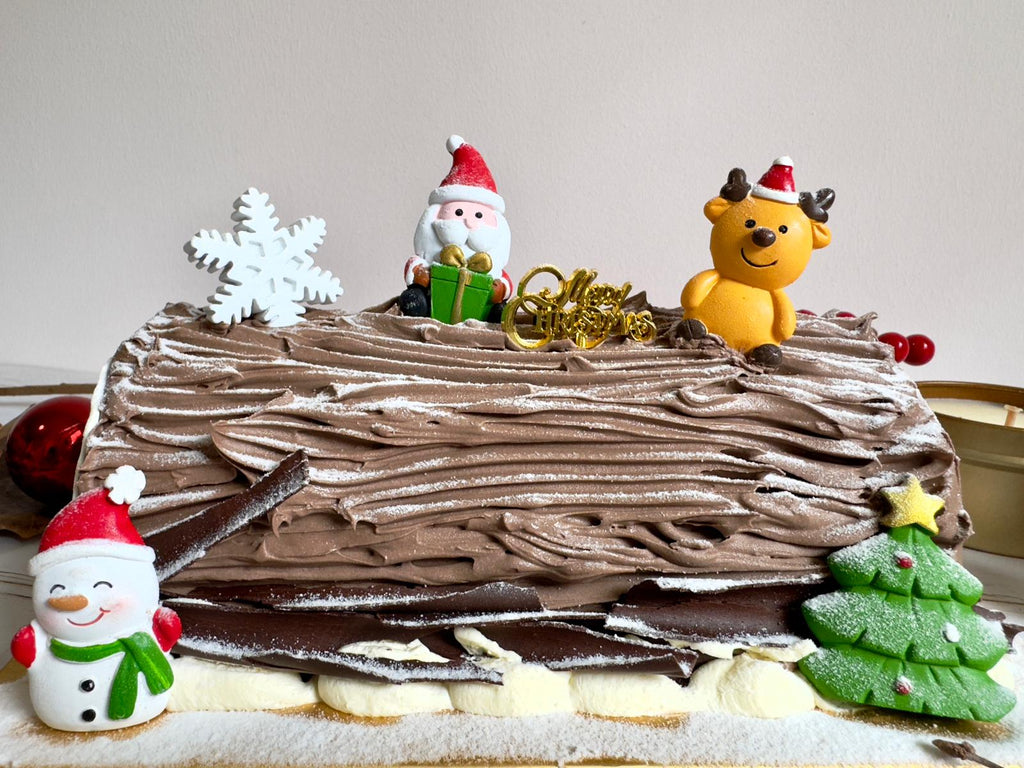 Dark Chocolate Christmas Log Cake 3