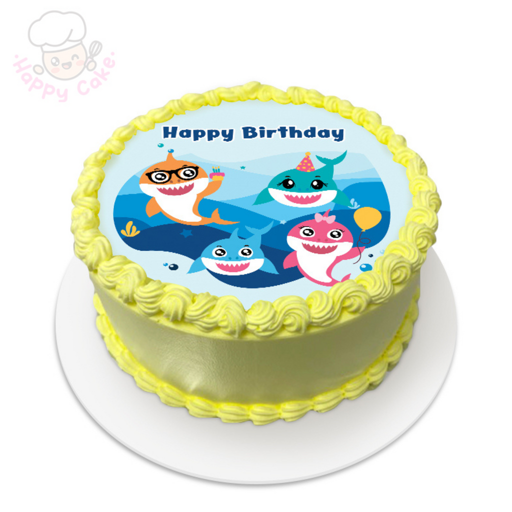 children baby shark birthday cake yellow