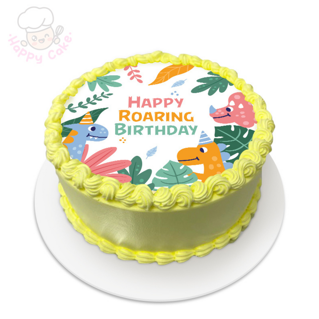 Children birthday cake dinosaur theme