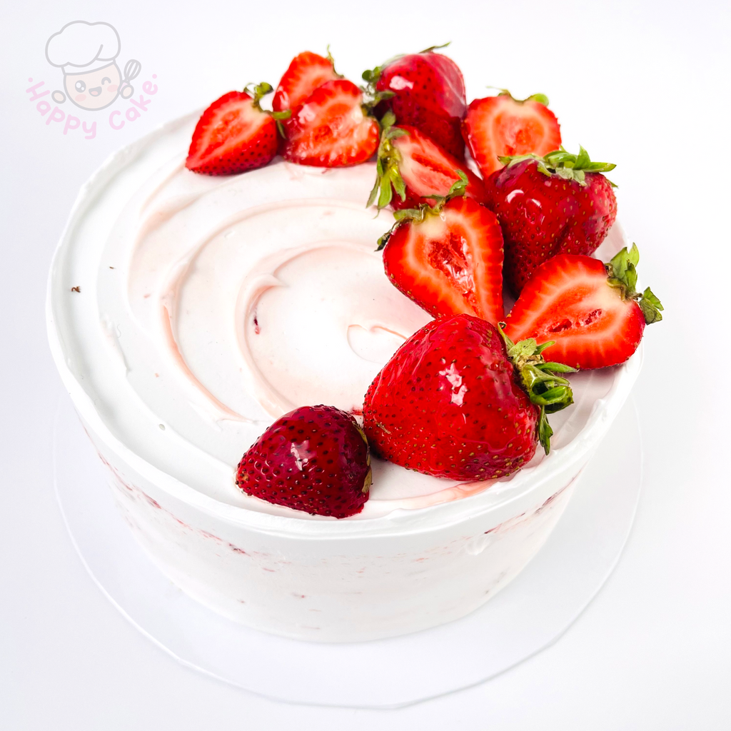 strawberry birthday cake side