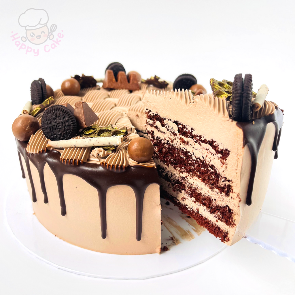 chocolate birthday cake slice