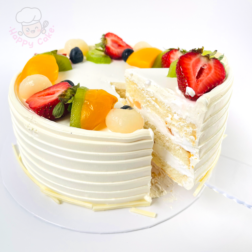 healthy fruit birthday cake slice