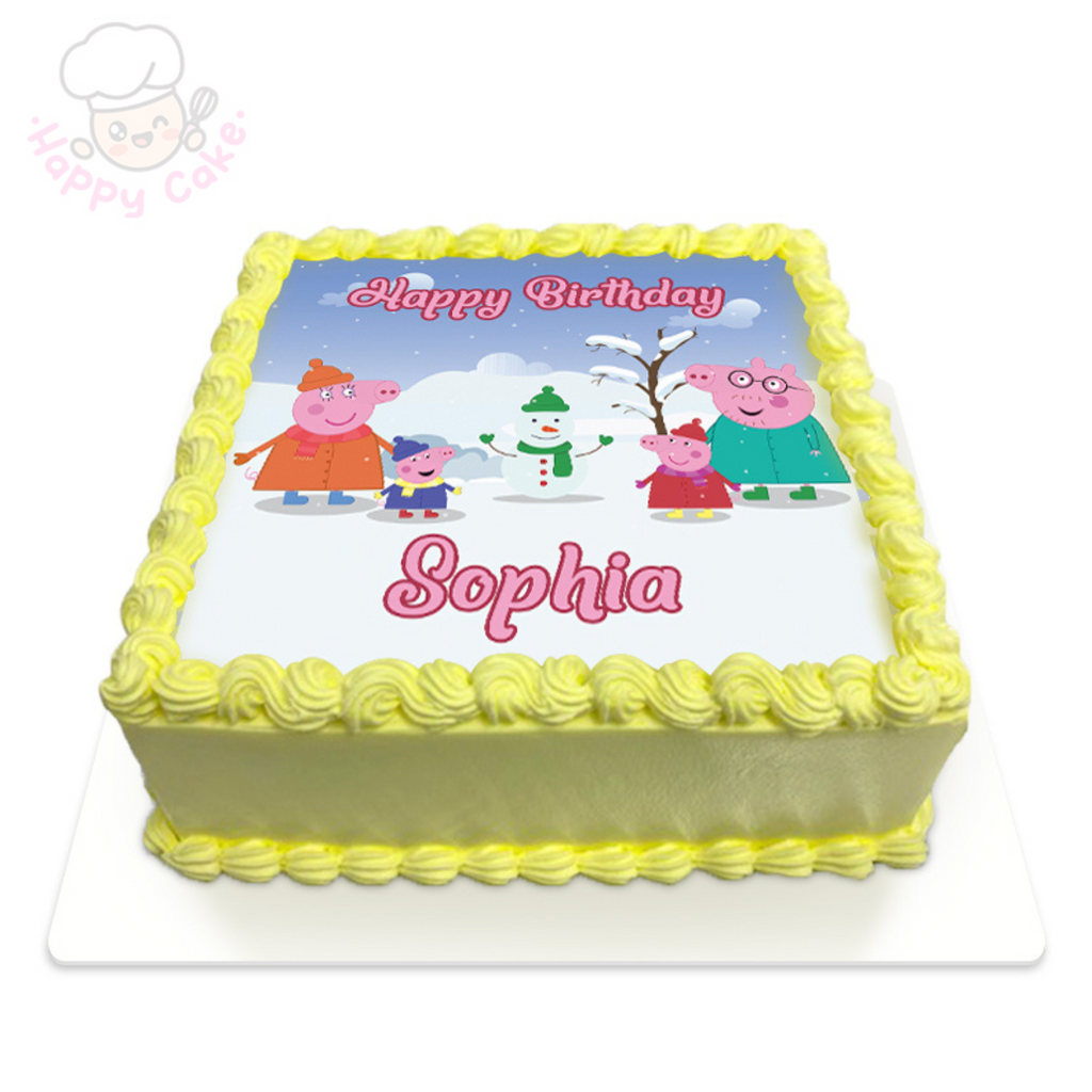peppa children birthday cake yellow